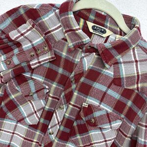 Salt Valley Shirt Western Womens M/L Plaid Red Pearl Snap Cowgirl Rodeo Fall
